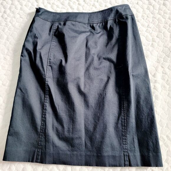 Lafayette 148 cotton navy skirt pockets office business casual 6 small - Picture 7 of 9